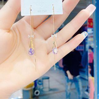 Rhinestone Alloy Dangle Earring 1 Pair - Purple - One Size