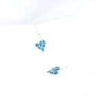 Heart Glaze Alloy Dangle Earring 1 Pair - Ocean Blue - One Size