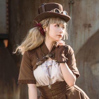 Short-sleeve Buckled Bolero Jacket