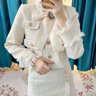 Set: Tweed Blazer + A-line Skirt