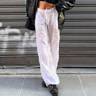 Mid Rise Loose-fit Wide-leg Pants