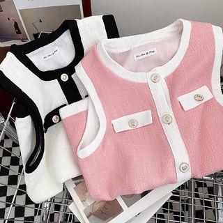 Crewneck Two Tone Oversize Vest