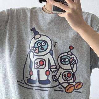 Printed Short-sleeve T-shirt White - M Size