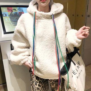 Multicolor Drawstring Fleece Hoodie