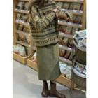 Pattern Loose-fit Sweater / Plain Skirt (various Designs)