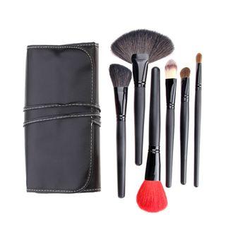 Set Of 18: Makeup Brushes + Makeup Pouch As Shown In Figure - One Size