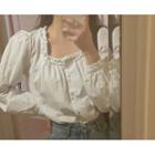 Square-neck Frilled Blouse One Size