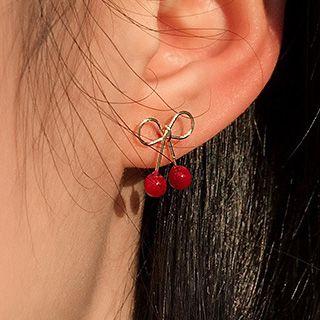 Bow / Cherry Stud Earring