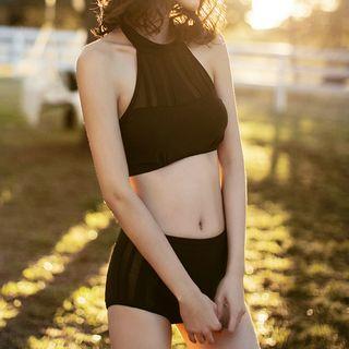 Plain High Neck Bikini