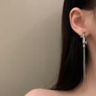 Bamboo Asymmetrical Alloy Fringed Earring 1 Pair - Earrings - Silver - One Size