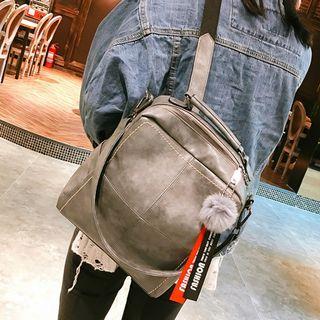 Faux-leather Pompom Backpack