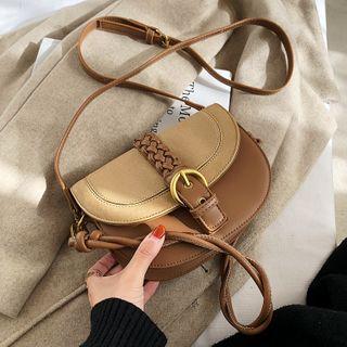 Woven Strap Saddle Crossbody Bag