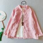 Stand-collar Floral Embroidered Jacket