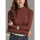 Mock-neck Slim Napped T-shirt