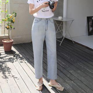Washed Stitched Baggy Jeans
