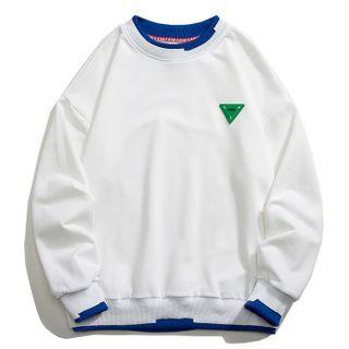 Mock Two-piece Distressed Logo Sweatshirt
