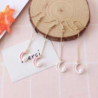 Faux Pearl Moon Drop Earring