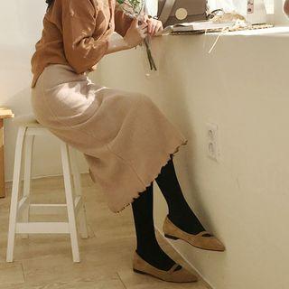 Scallop-edge H-line Knit Skirt