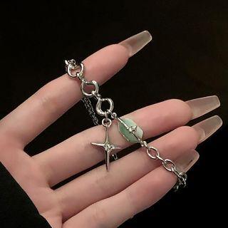 Star Faux Gemstone Alloy Bracelet Silver - One Size