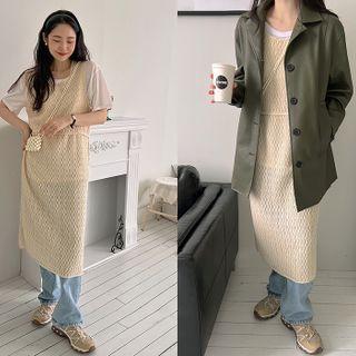 H-line Midi Knit Vest Dress