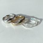 Set Of 3: Transparent & Metallic Ring Multicolor - One Size