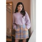 Pastel Color Wool Blend Fluffy Sweater