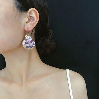 Printed Shell Dangle Earring 1 Pair - 1512 - Gold - One Size