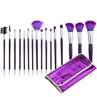 Set Of 16: Makeup Brush Purple - One Size