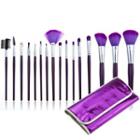 Set Of 16: Makeup Brush Purple - One Size