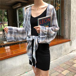 Cami Top / Spaghetti Strap Dress / Plaid Long Shirt
