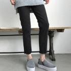 Frayed Brushed-fleece Lined Tapered Pants