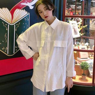 Plain Shirt Pocket - White - One Size