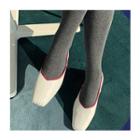 Square-toe Piped Ballerina Flats