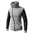 Faux Leather Hooded Zip Jacket