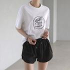 [nefct] Printed Cotton T-shirt White - One Size