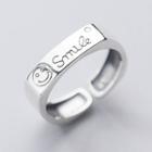 925 Sterling Silver Smiley Open Ring S925 Silver - Ring - One Size