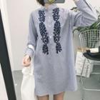 Embroidered Stand Collar Long Shirt