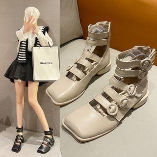 Strappy Block-heel Mary Jane Shoes