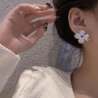 Floral Stud Earring E4998 - 1 Pair - White & Blue & Purple - One Size