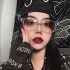 Transparent Oversized Eyeglasses Plain Glass - Transpraent - One Size
