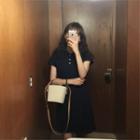 Short-sleeve Tie-waist Polo Shirtdress
