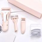 Set Of 3: Eyelash Curler / Comb Beige - One Size