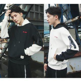 Mock Two-piece Strap Detail Hoodie
