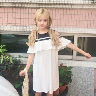 Ruffle Panel T-shirt Dress