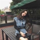 Long-sleeve T-shirt / Sleeveless Denim Jacket