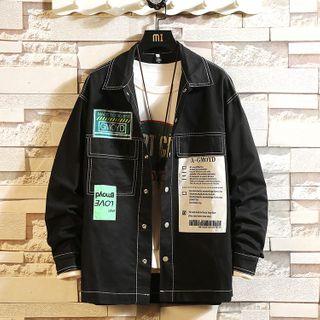 Applique Contrast Stitching Denim Jacket