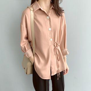 Textured Tie-waist Shirt
