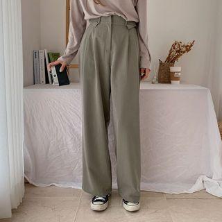 Belt-side Wide-leg Pants