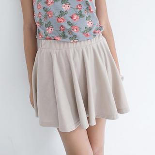 Elastic-waist A-line Skirt
