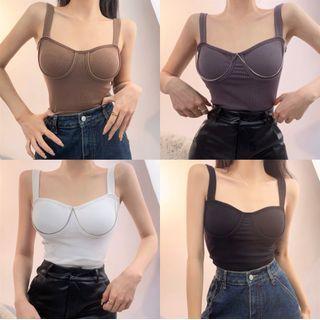 Sleeveless Cropped Padded Top